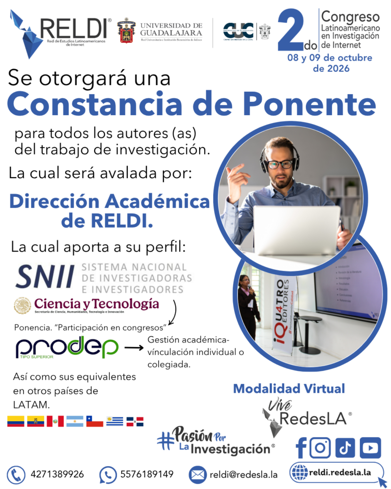 14. CONSTANCIA DE PONENTE – 2.º CONGRESO RELDI 2026 reldi.redesla.la